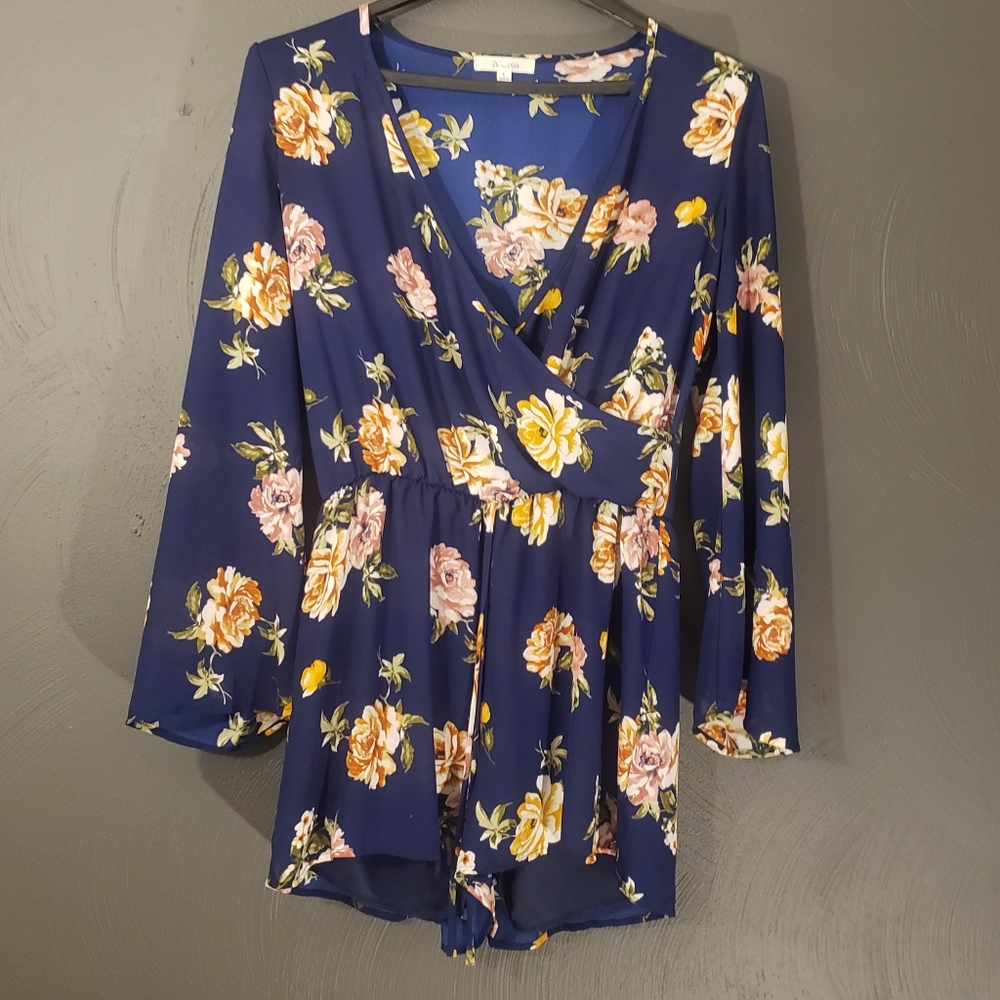Active USA Blue floral Romper